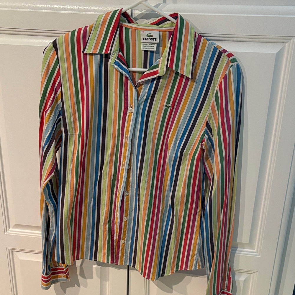 Lacoste Multicolor Striped Button Down Shirt